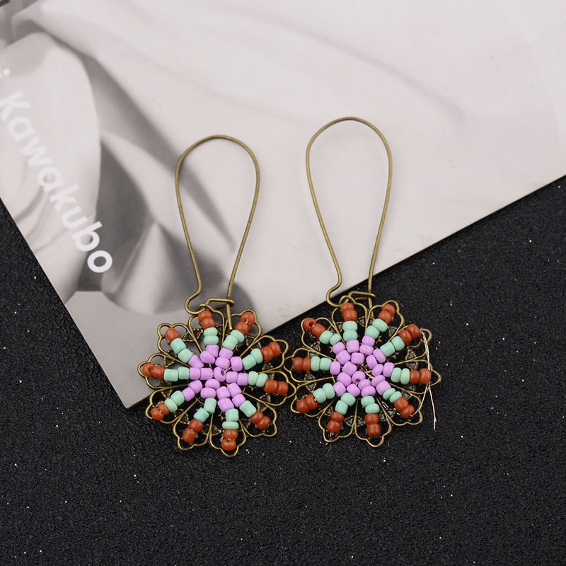 Vinatge Pink+orange Flowers Shape Design Beads Earrings,Drop Earrings