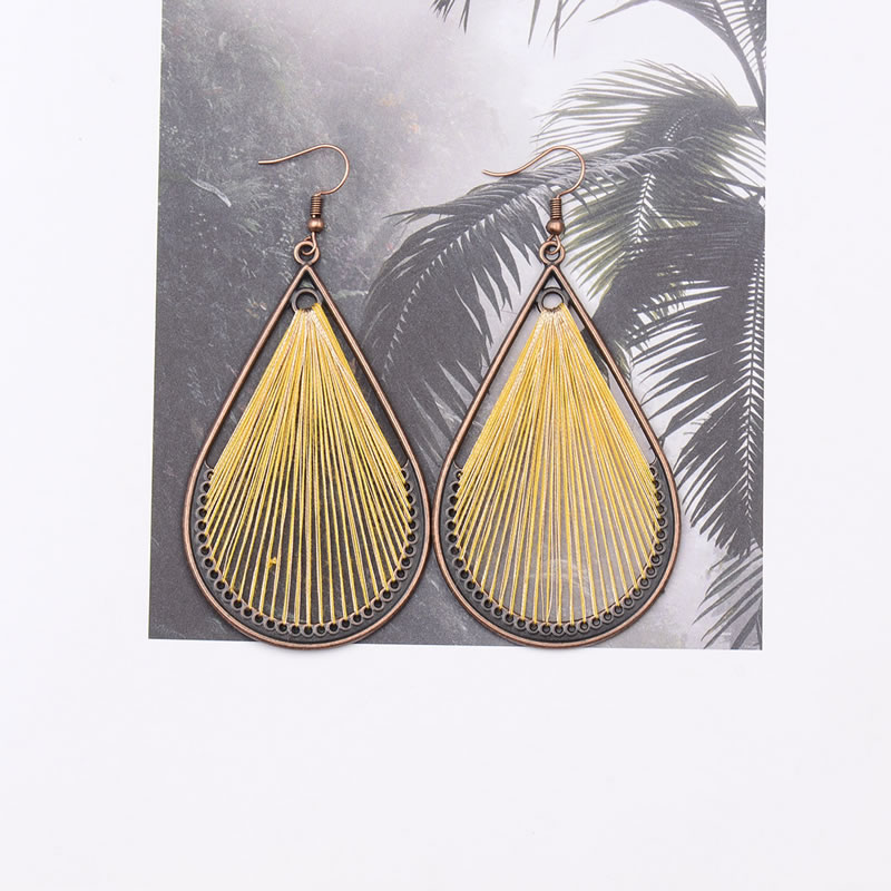 Vinatge Yellow Waterdrop Shape Design Pure Color Earrings,Drop Earrings