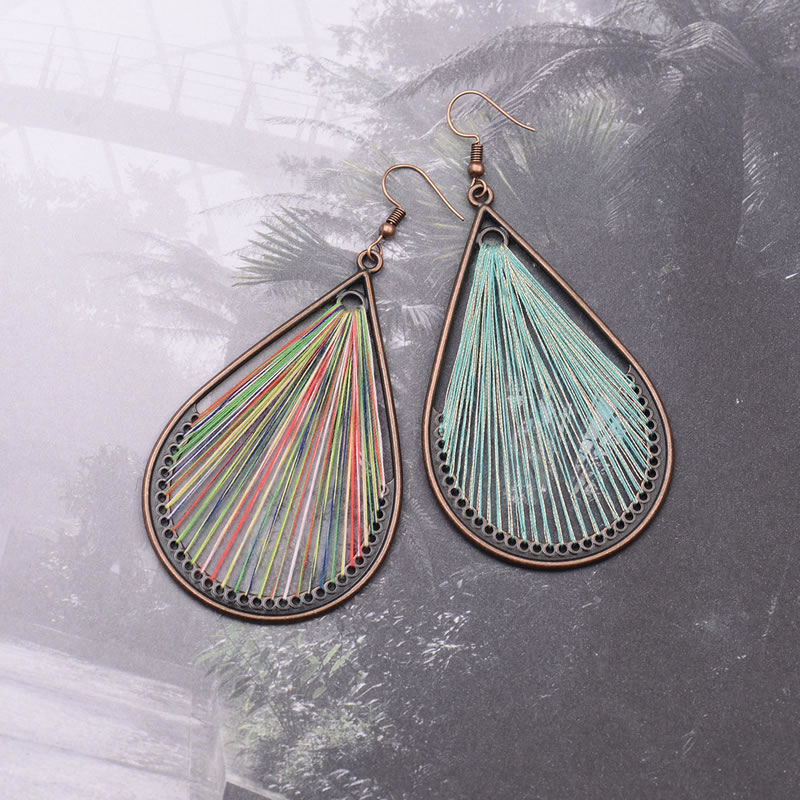 Vinatge Multi-color Waterdrop Shape Design Color Matching Earrings,Drop Earrings