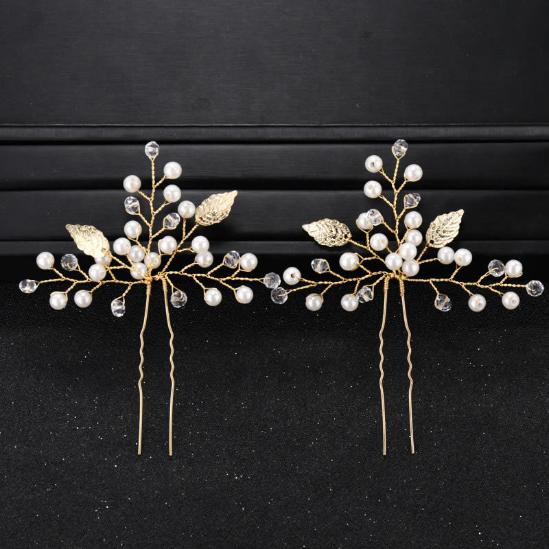 Fashion Silver Color Pearls&leaf Decorated Bride Hair Accessory,Hairpins