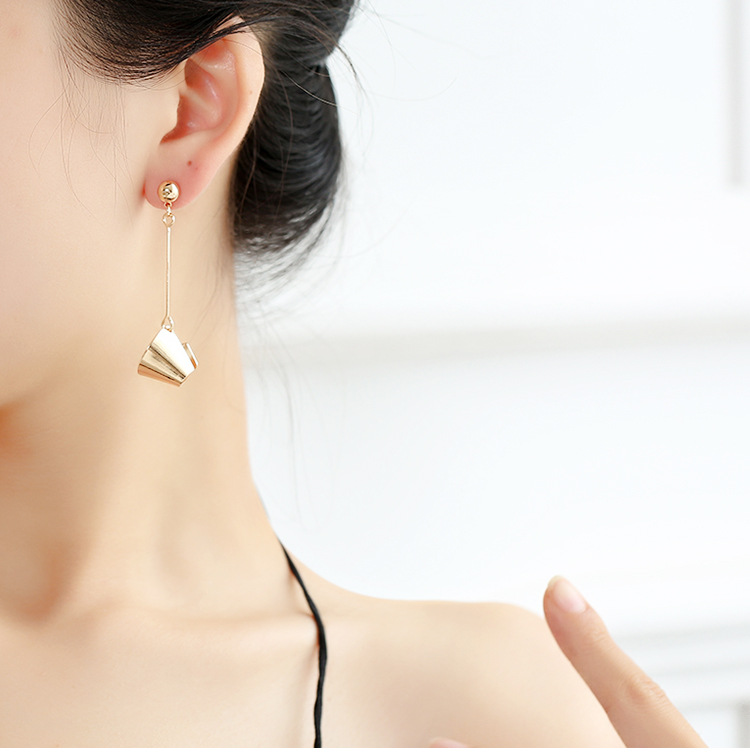 Elegant Gold Color Pure Color Decorated Long Earrings,Drop Earrings