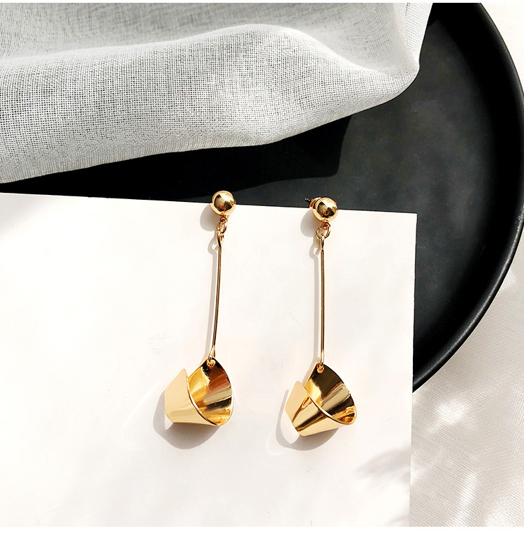 Elegant Gold Color Pure Color Decorated Long Earrings,Drop Earrings