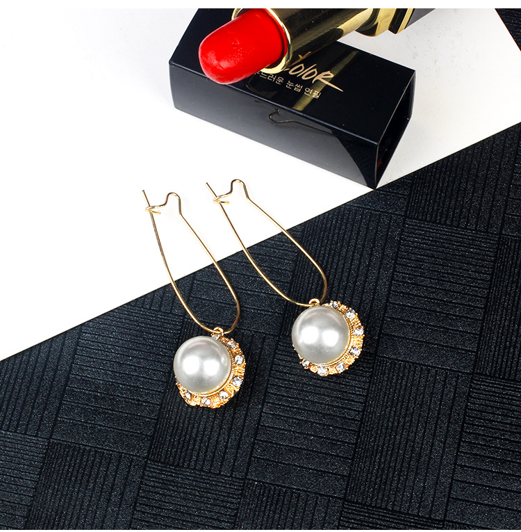 Elegant Gold Color Pearls Decorated Long Earrings,Drop Earrings