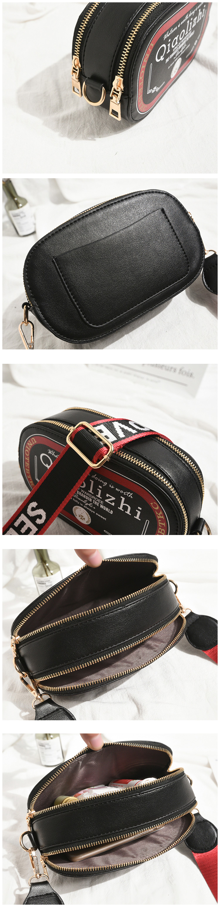 Fashion Black Letter Pattern Design Square Shape Shoulder Bag,Shoulder bags