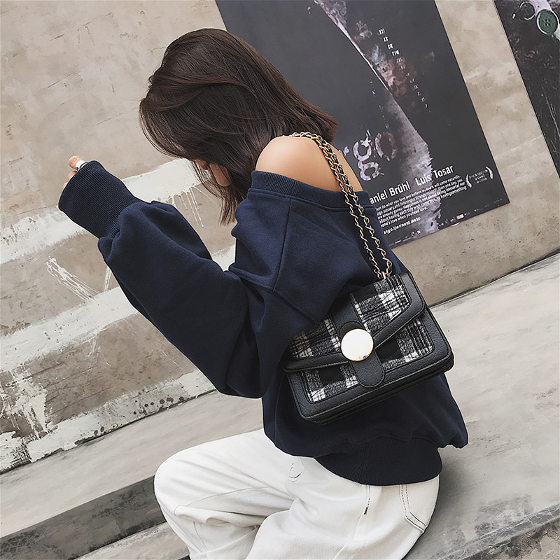 Fashion Black+gray Stripe Pattern Decorated Shoulder Bag,Shoulder bags