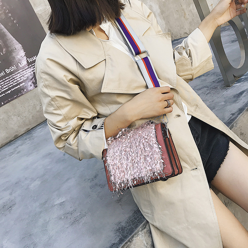 Fashion Pink Wide-strap Design Square Shape Shoulder Bag,Shoulder bags