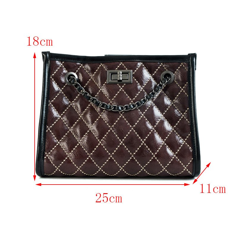 Fashion Coffee Grid Pattern Design Pure Color Shoulder Bag,Shoulder bags