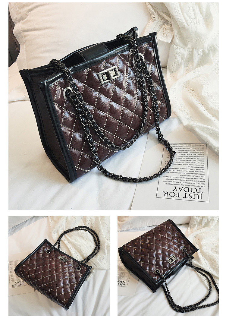 Fashion Black Grid Pattern Design Pure Color Shoulder Bag,Shoulder bags