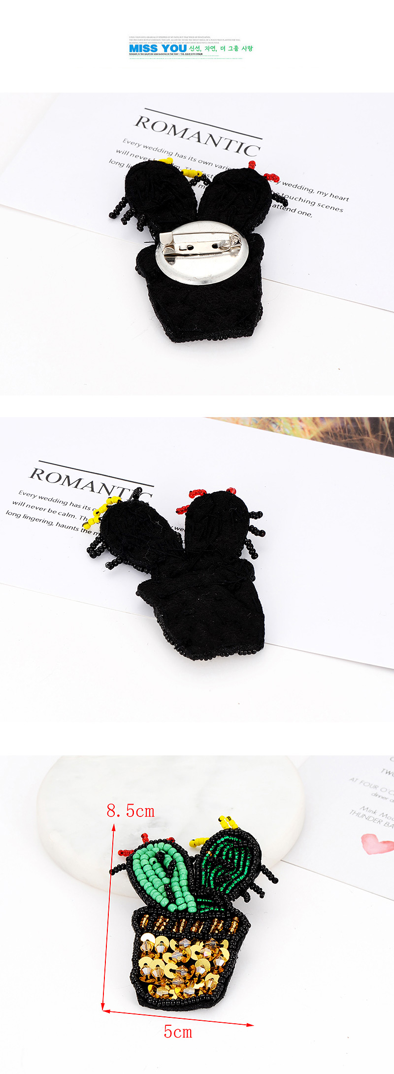 Fashion Multi-color Cactus Shape Design Color Matching Brooch,Korean Brooches