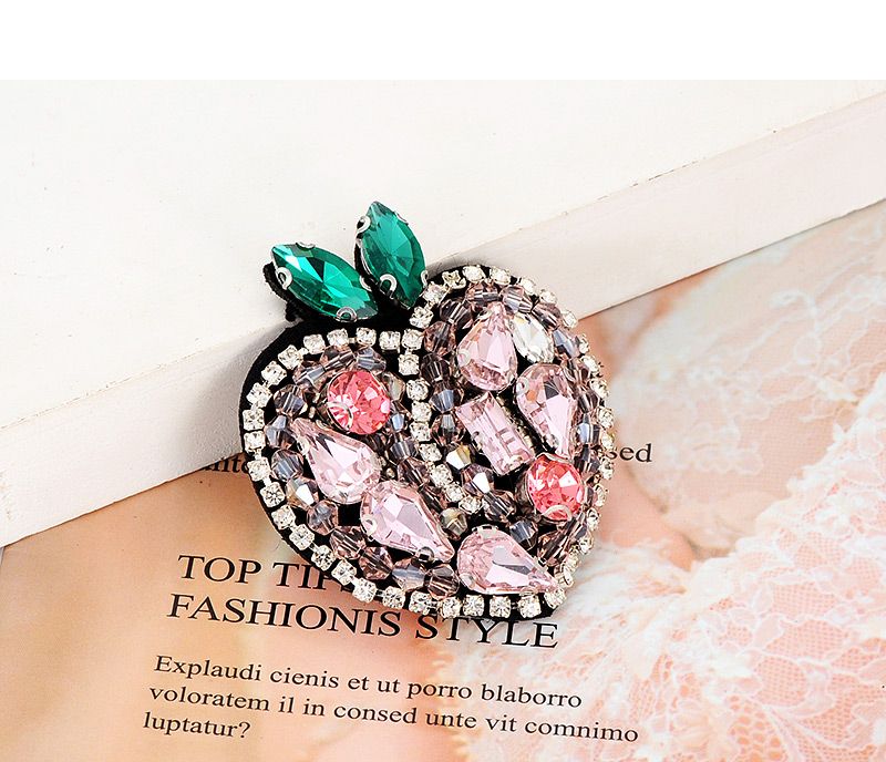 Fashion Multi-color Full Diamond Design Apple Shape Brooch,Korean Brooches