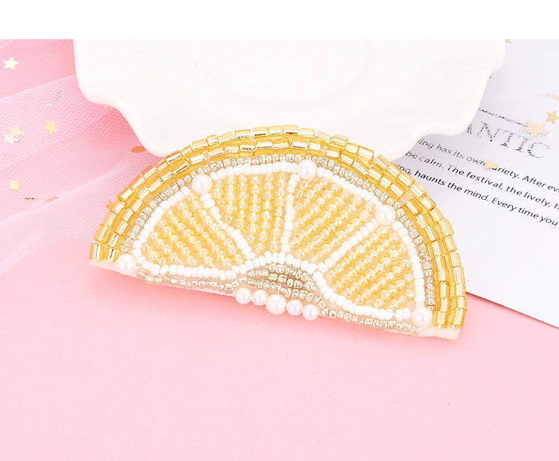 Fashion Yellow Full Pearls Design Lemon Shape Brooch,Korean Brooches