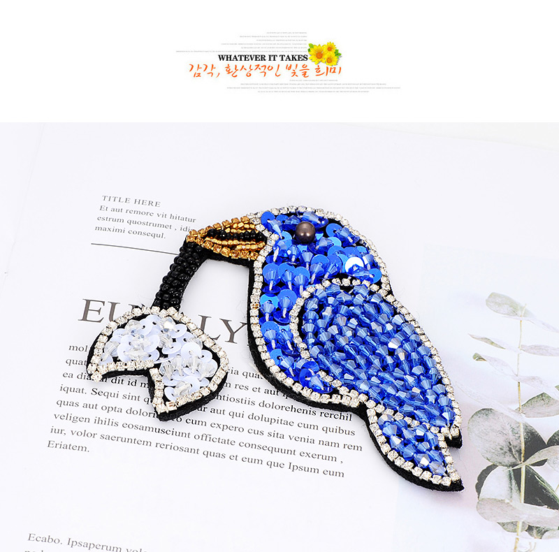 Fashion Sapphire Blue Full Diamond Design Bird Shape Patch,Household goods