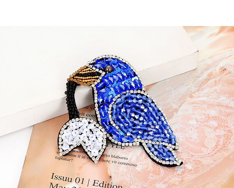 Fashion Sapphire Blue Full Diamond Design Bird Shape Patch,Household goods