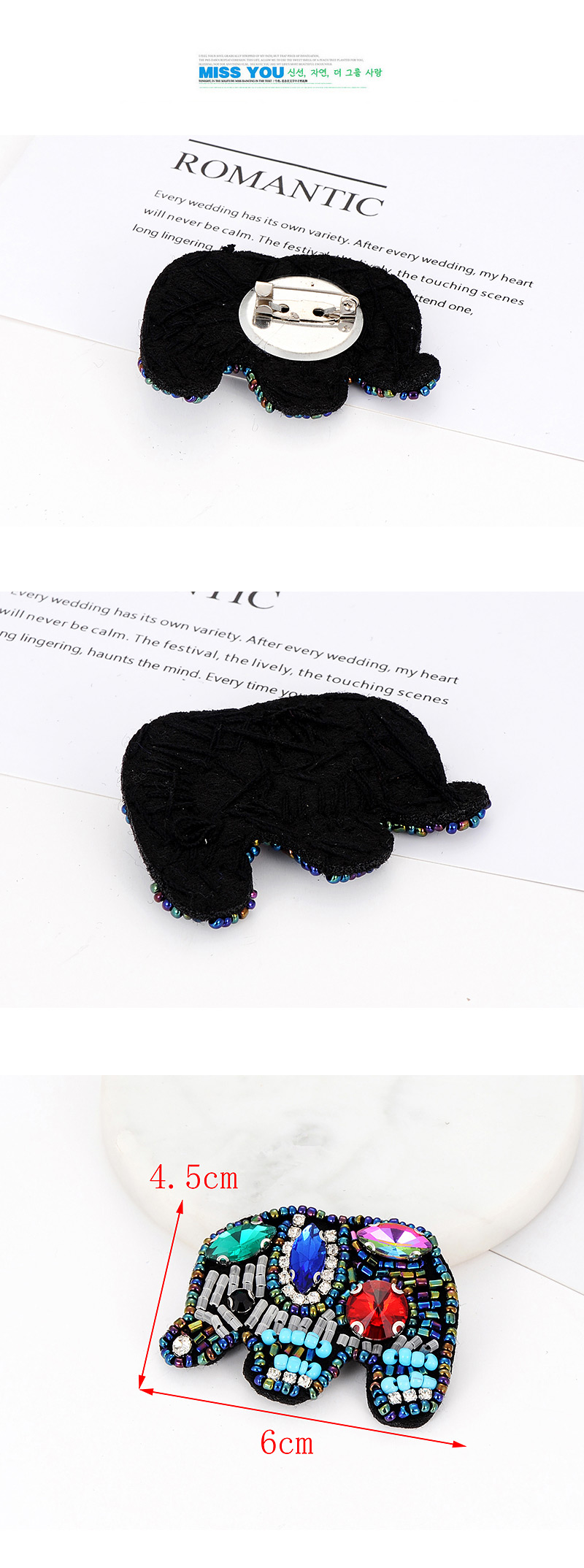 Fashion Multi-color Elephant Shape Design Color Matching Brooch,Korean Brooches