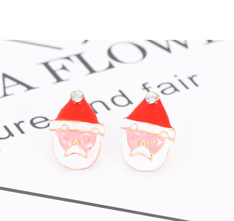 Elegant Multi-color Santa Claus Shape Design Simple Earrings,Stud Earrings