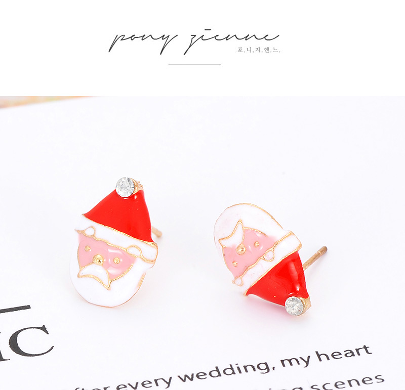 Elegant Multi-color Santa Claus Shape Design Simple Earrings,Stud Earrings