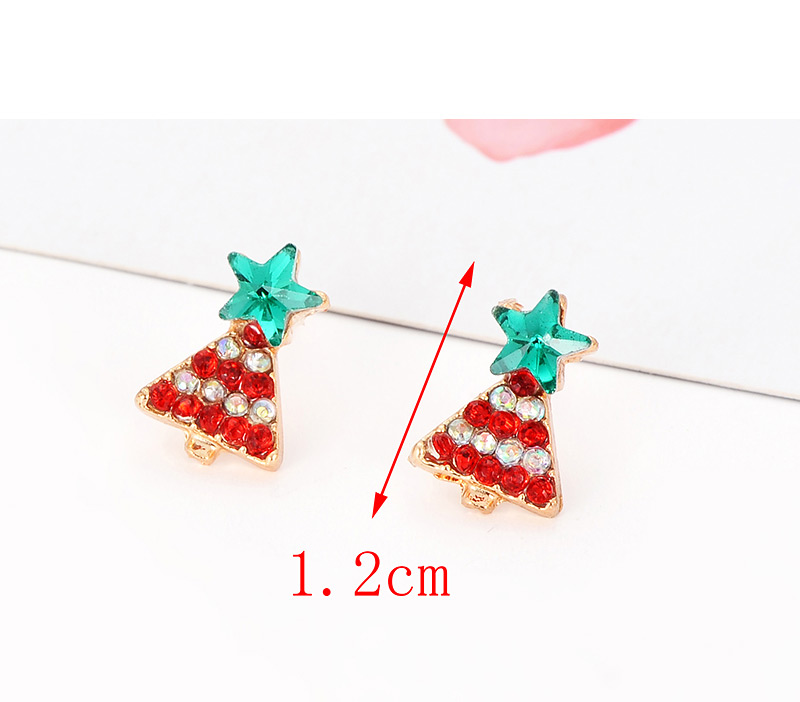 Elegant Multi-color Christmas Tree Shape Design Simple Earrings,Stud Earrings