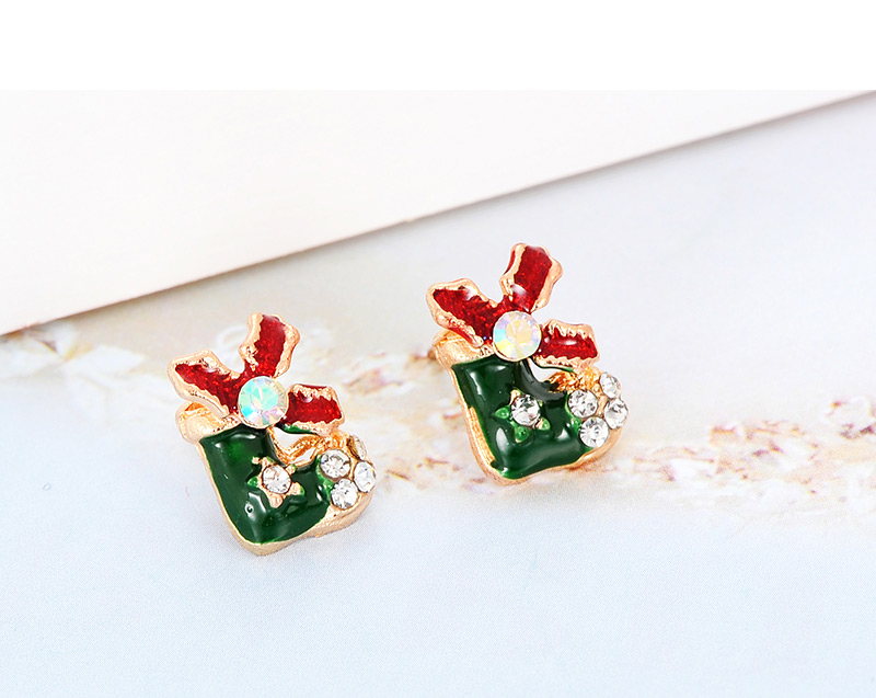 Elegant Multi-color Christmas Stockings Shape Design Earrings,Stud Earrings