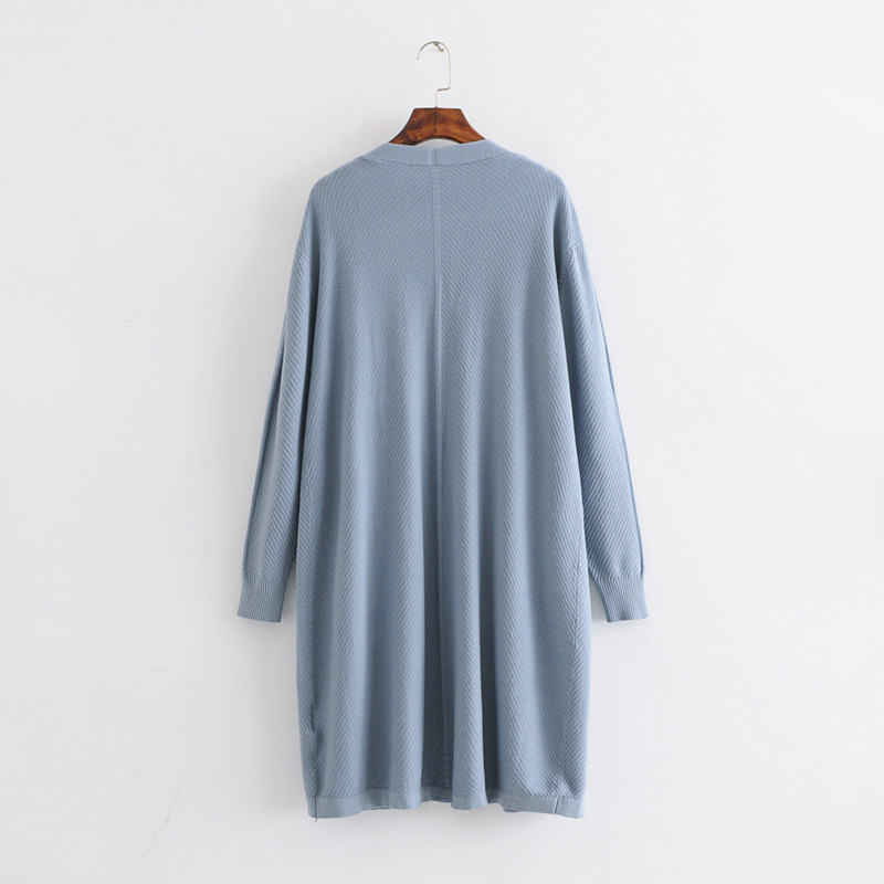 Fashion Light Gray Pure Color Design Long Sleeves Cardigan,Sweater