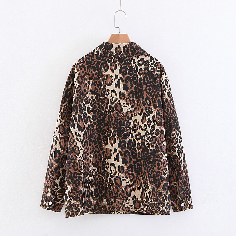Fashion Brown Leopard Pattern Decorated Simple Coat,Coat-Jacket