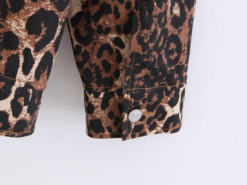 Fashion Brown Leopard Pattern Decorated Simple Coat,Coat-Jacket
