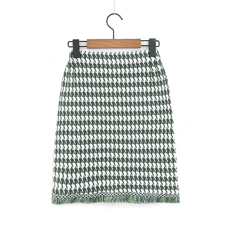 Fashion Green Tassel Decorated Simple Knitted Skirt,Skirts