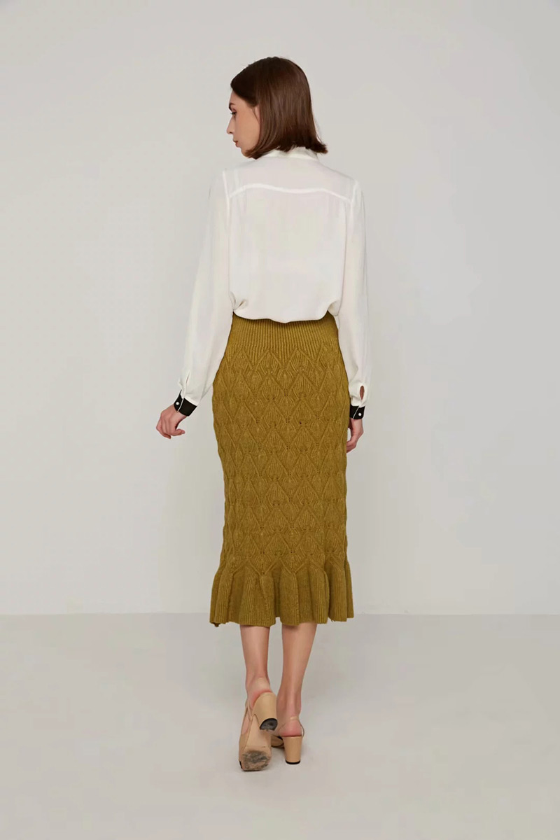 Fashion Black Rhombus Shape Pattern Design Pure Color Skirt,Skirts