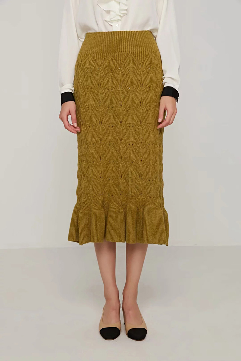 Fashion Gray Rhombus Shape Pattern Design Pure Color Skirt,Skirts
