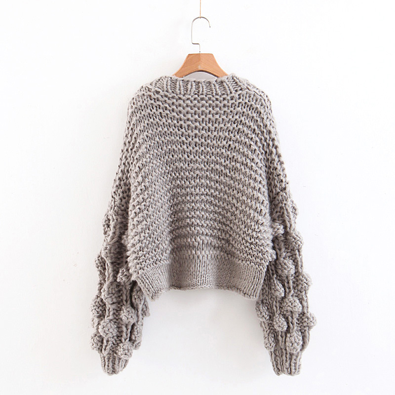 Fashion Gray V Neckline Design Pure Color Sweater,Sweater
