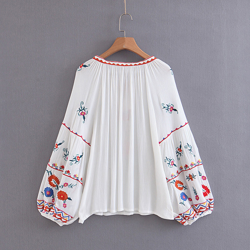 Fashion Red Tassel Decorated Tying-strap Embroidered Blouse,Tank Tops & Camis