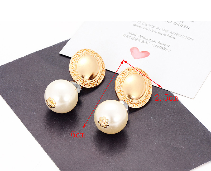 Elegant Gold Color Pearls Decorated Simple Earrings,Stud Earrings