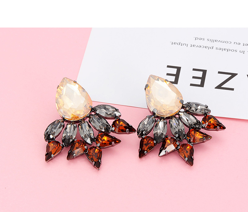 Elegant Multi-color Waterdrop Shape Design Hollow Out Earrings,Stud Earrings
