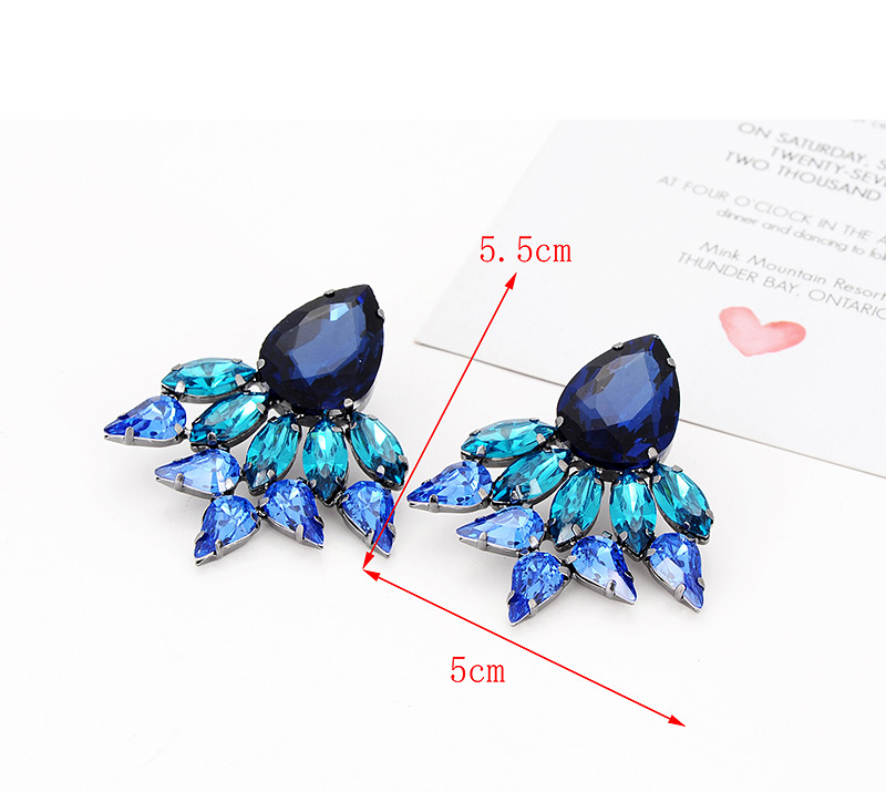 Elegant Blue Waterdrop Shape Design Hollow Out Earrings,Stud Earrings