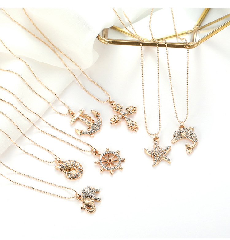 Elegant Gold Color Rudder Pendant Decorated Simple Necklace,Pendants