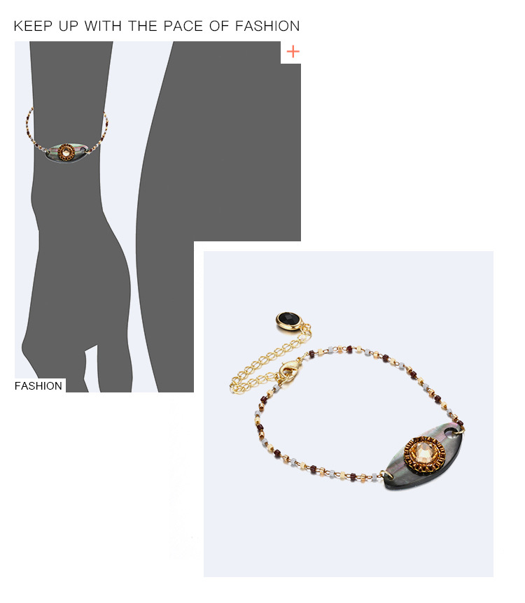 Fashion Gold Color+coffee Oval Shape Decorated Simple Beads Bracelet,Beaded Bracelet