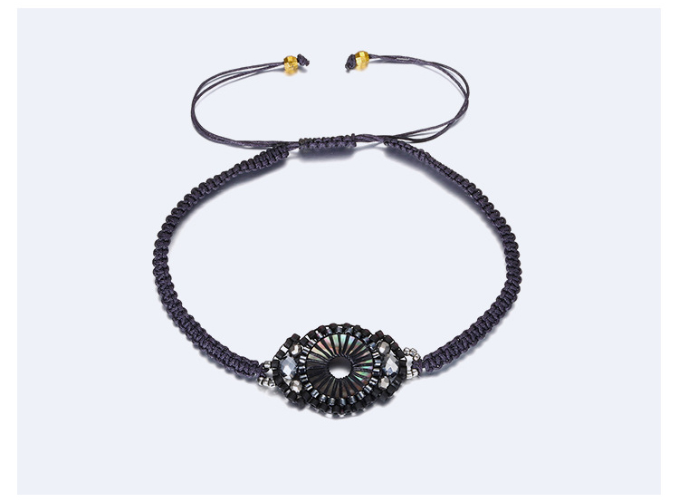 Fashion Gold Color+black Oval Shape Decorated Pure Color Bracelet,Beaded Bracelet