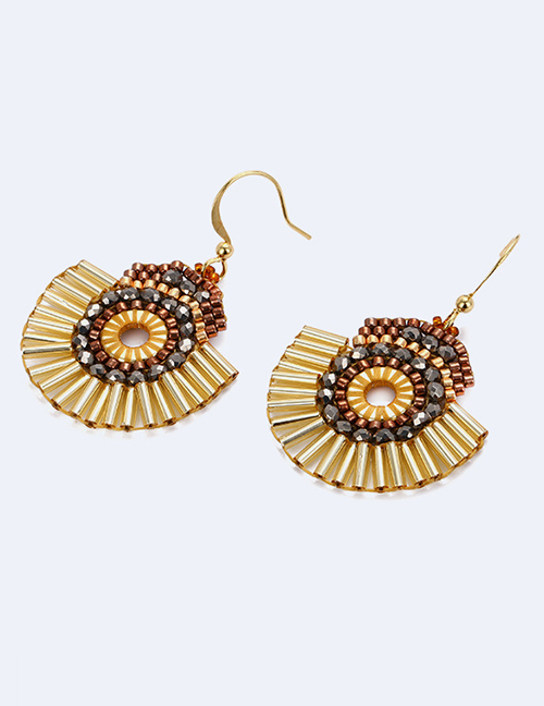 Fashion Gold Color+yellow Round Shape Design Hollow Out Earrings,Drop Earrings
