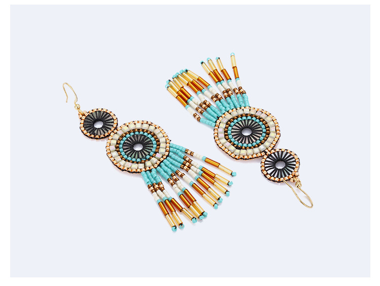 Fashion Multi-color Full Beads Decorated Long Tassel Earrings,Drop Earrings