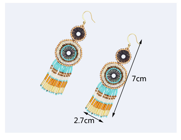 Fashion Multi-color Full Beads Decorated Long Tassel Earrings,Drop Earrings