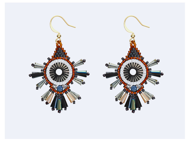 Fashion Multi-color Full Beads Design Irregular Shape Earrings,Drop Earrings
