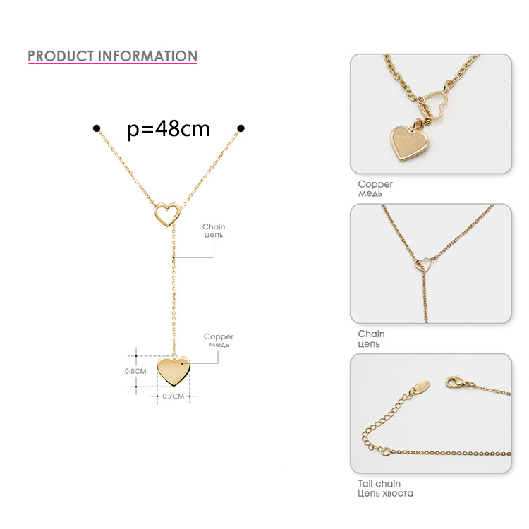 Fashion Gold Color Heart Shape Pendant Decorated Necklace,Multi Strand Necklaces