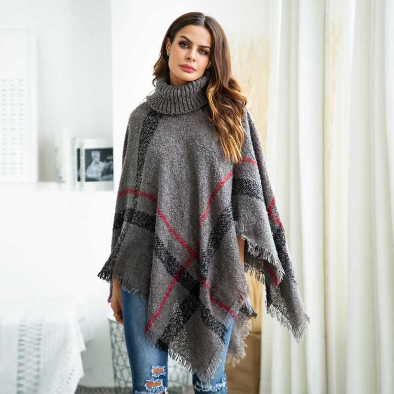 Fashion Gray Tassel Decorated Irregular Shape Sweater,Sweater