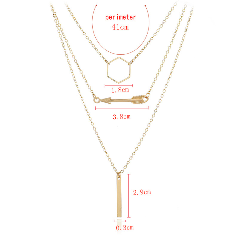 Fashion Gold Color Arrow Decorated Multi-layer Necklace,Multi Strand Necklaces