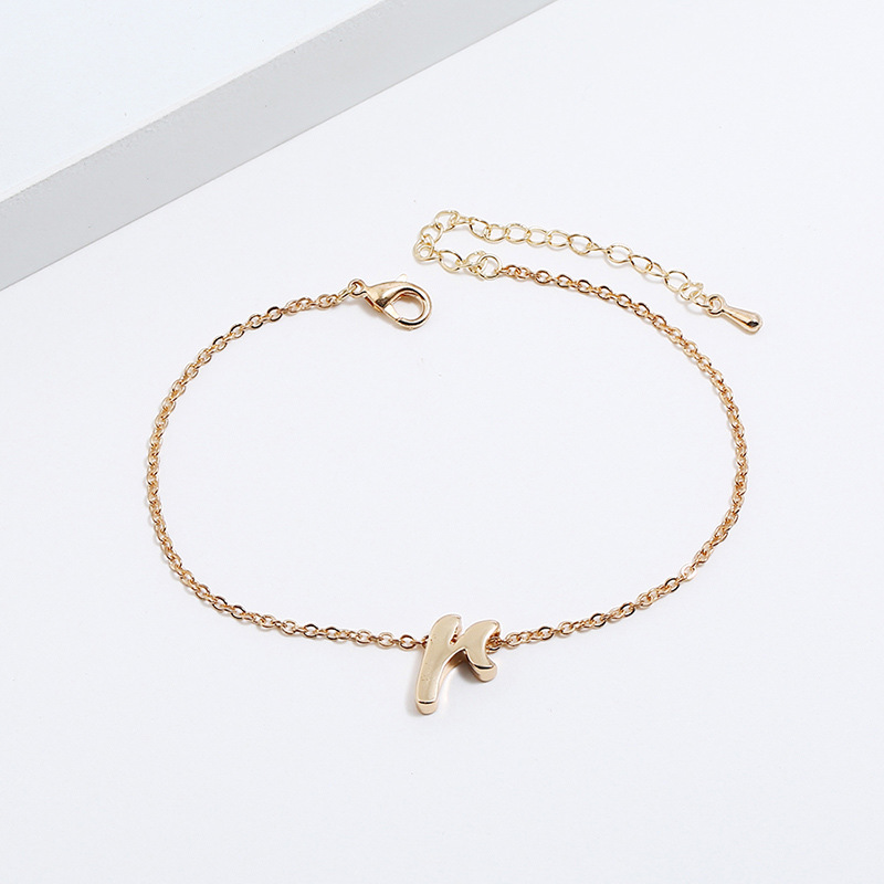  Rose Gold Letter?a?decorated?pure?color?bracelet?,Fashion Bracelets