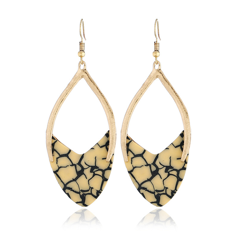 Fashion Gold Olor Oval Shape Design Hollow Out Earrings,Drop Earrings