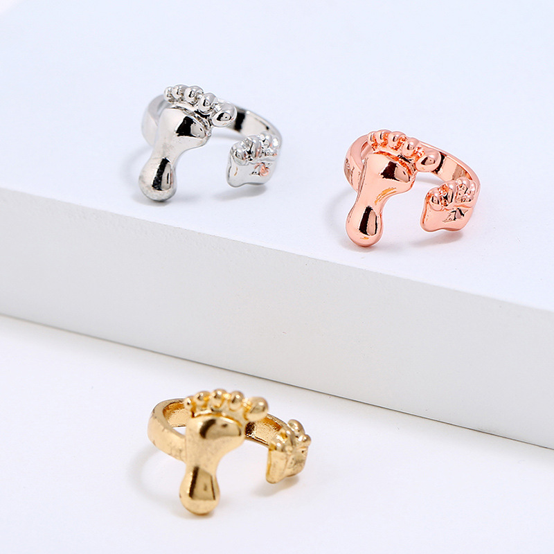 Fashion Rose Gold Foot Shape Design Pure Color Ring,Fashion Rings
