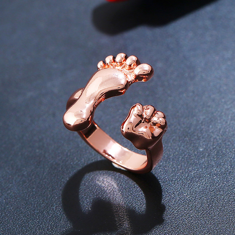 Fashion Rose Gold Foot Shape Design Pure Color Ring,Fashion Rings