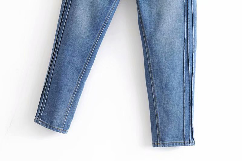 Fashion Blue Pure Color Decorated Simple Jeans,Pants