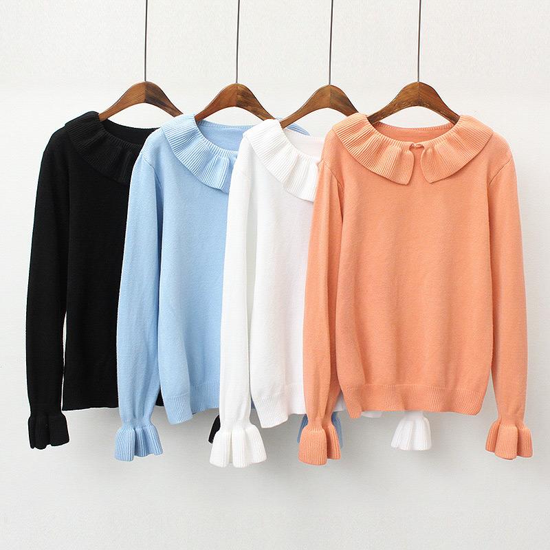 Fashion White Round Neckline Design Pure Color Sweater,Tank Tops & Camis