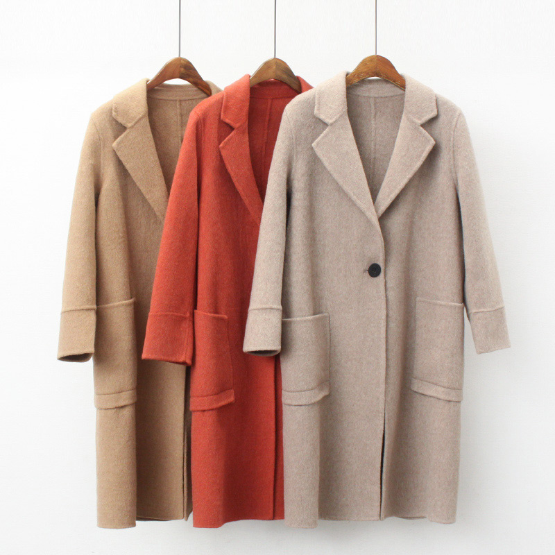 Fashion Apricot Pure Color Design Long Sleeves Overcoat,Coat-Jacket
